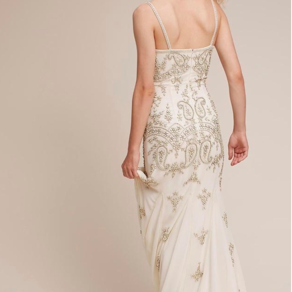 BHLDN Deco Dreams Wedding Gown 12 New with extra beads. Display dress